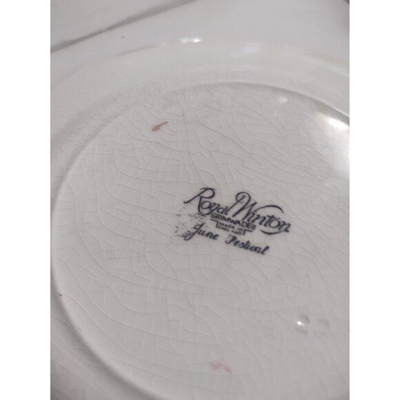 Square Dinner Plate 9 3/4" June Festival by Royal Winton 1930 - Picture 10 of 15